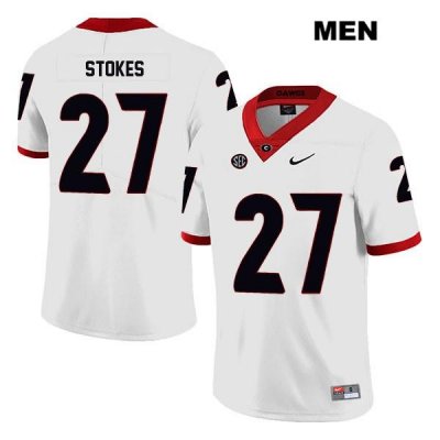 Men's Georgia Bulldogs NCAA #27 Eric Stokes Nike Stitched White Legend Authentic College Football Jersey RLB6554IQ